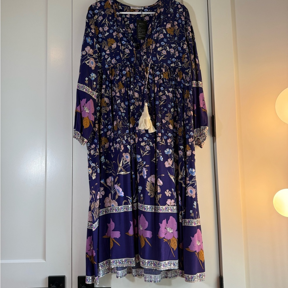 Floral Maxi Dress in Blue and Purple